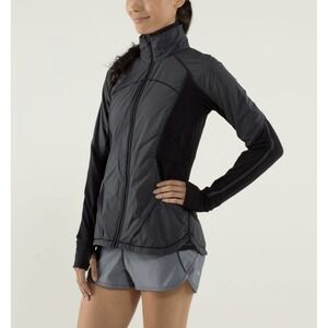 Lululemon Jacket Women's 4 Can't Stop‎ Black Full Zip Pockets Running Athleisure